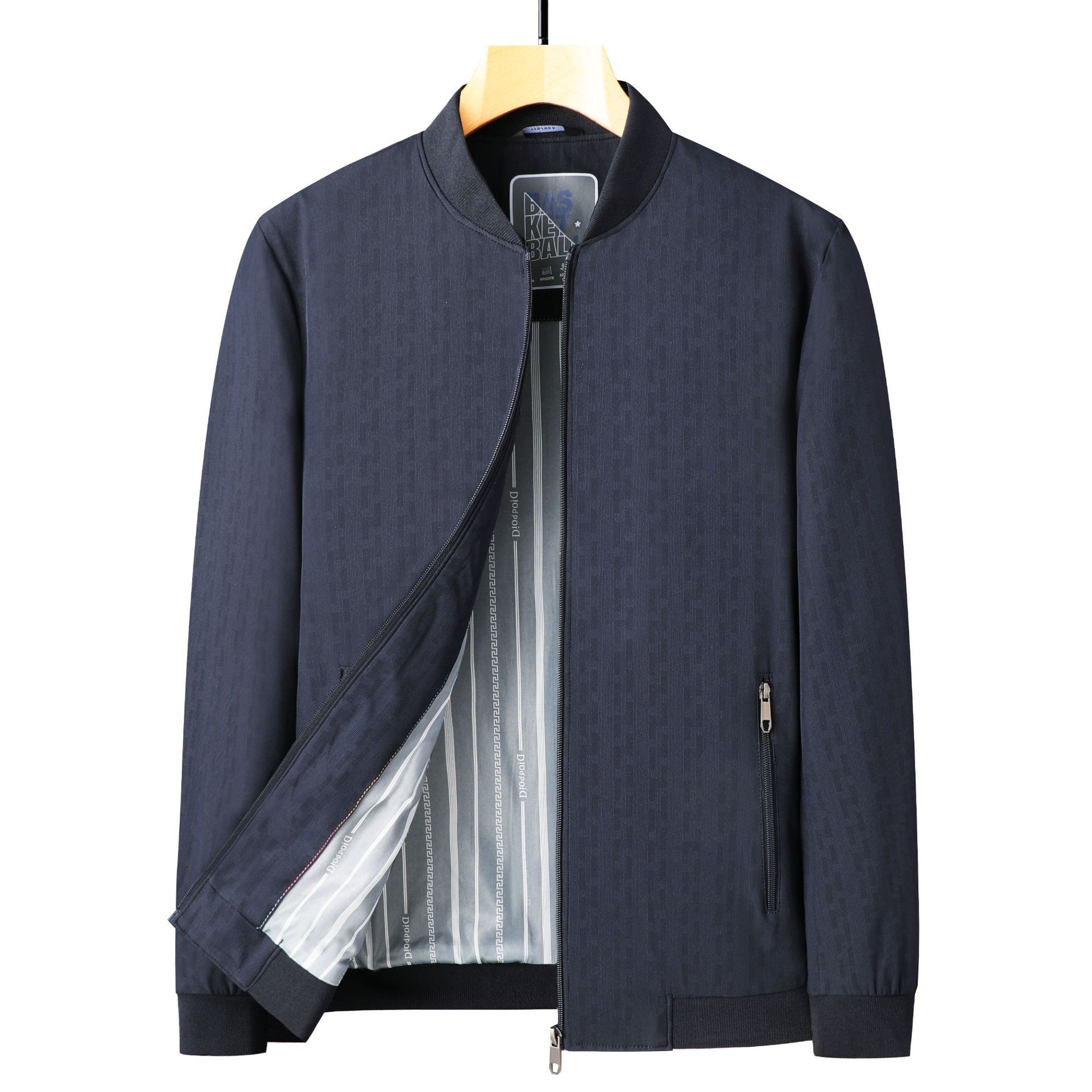 爸爸装外套男士商务休闲夹克2024新款春秋季薄款中老年人上衣男装