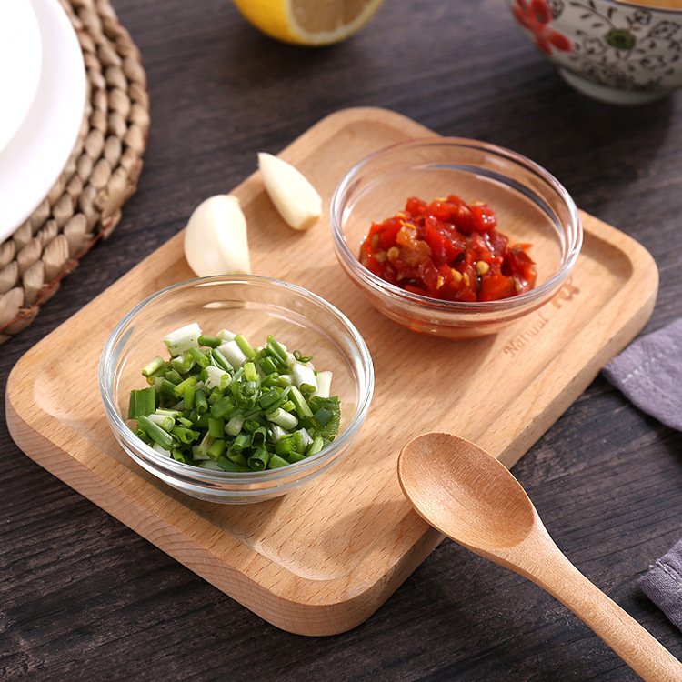 创意透明玻璃调味碟家用料理酱油醋蘸料小碗小吃碟小彩蝶日式餐碗
