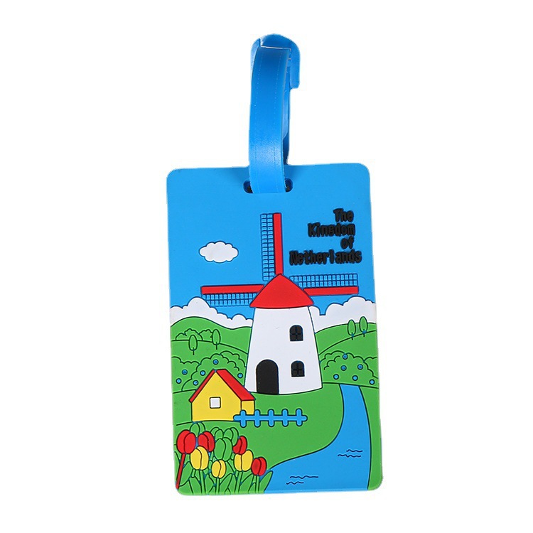 Popular Creative PVC Cartoon Luggage Tag Luggage Identification Tag Flexible Glue Boarding Pass Cute Gift PVC Card Holder