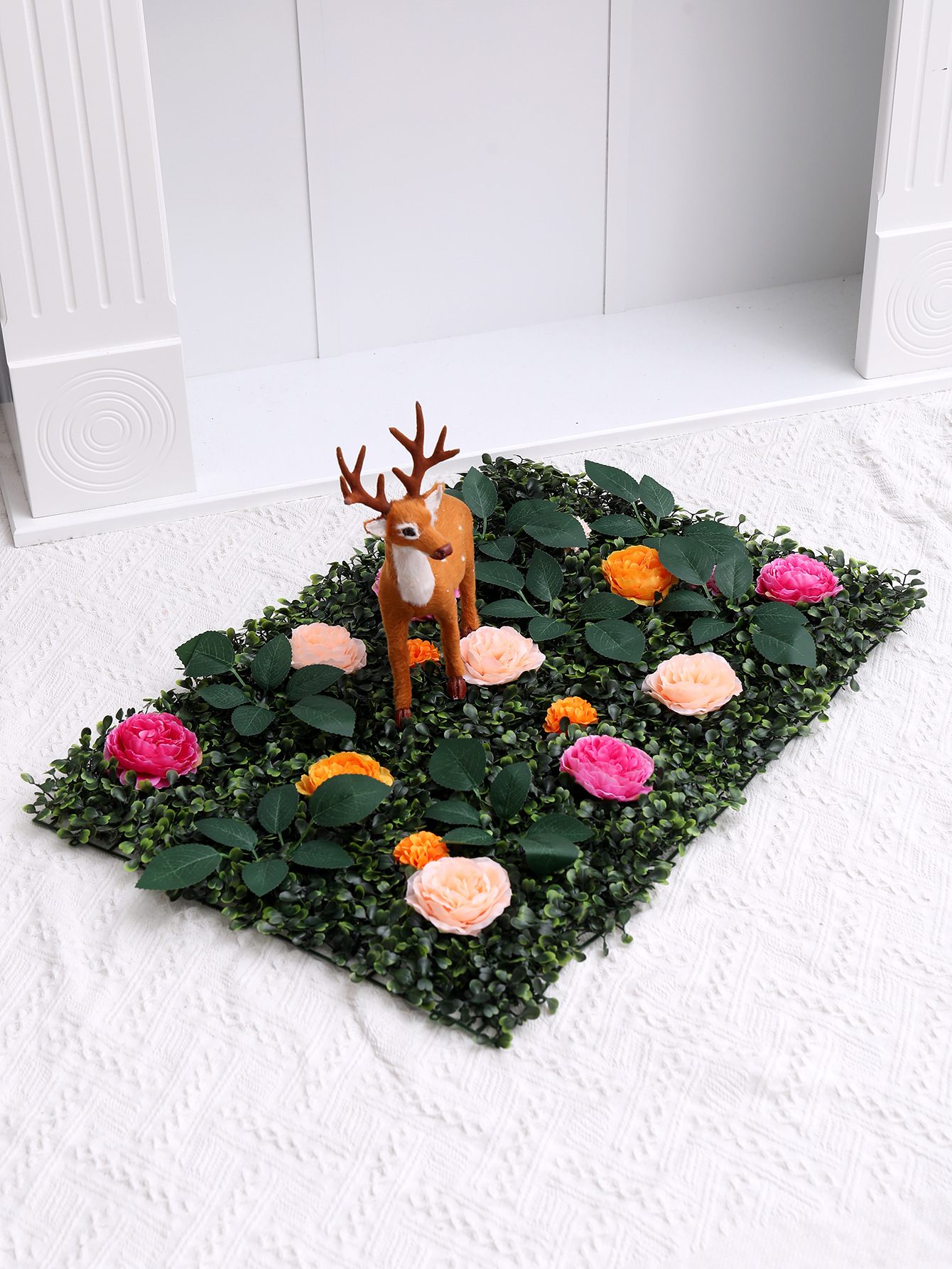 Simulation Plant Wall Background Wall Artificial Plastic Lawn Green Plant Wall Door Head Shop Recruitment Image Decorative Wall Artificial Flower Wall