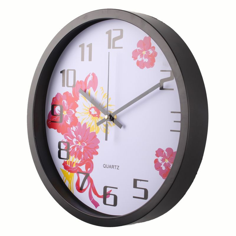 Simple Water Ad Ink Lotus Household Noiseless Hanging Clock Living Room Creative Clock Factory Wholesale Can Pass 65 CPSIA