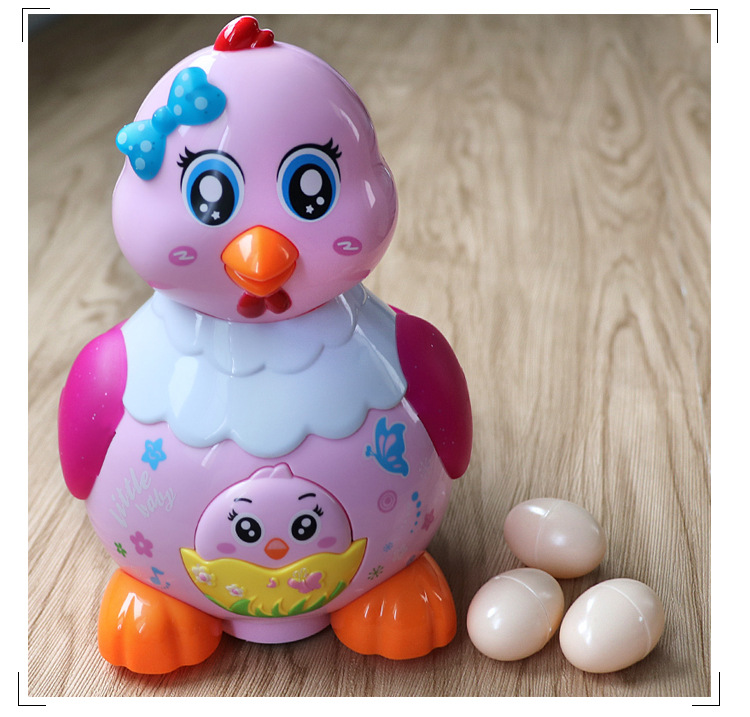 跨境抖音同款会下蛋的小鸡玩具母鸡小宝宝儿童男孩电动下蛋鸡批发