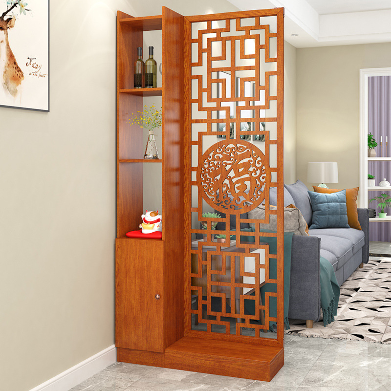 入户屏风客厅新中式双面镂空隔断柜子装饰红木进门玄关柜简约现代