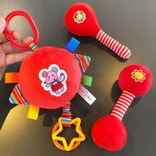 婴儿视力训练红球宝宝玩具0-6个月红色追视软布球宝宝0-1岁挂件