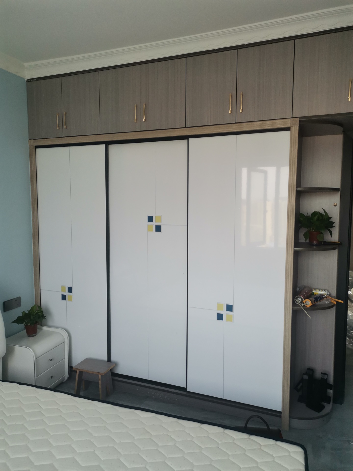 厂家直供家用简约推拉式衣柜门铝合金边框推拉门卧室移门衣柜