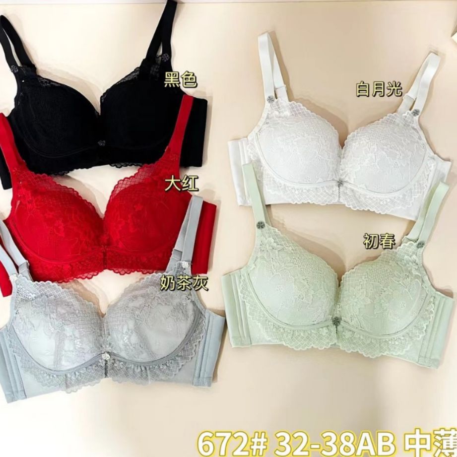 莲娜姬新品676 薄杯 里滑滑杯甜美蕾丝柔软文胸内衣 套装-阿里巴巴