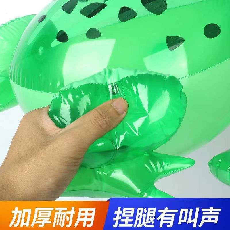 Luminous Inflatable Frog in Stock Wholesale with Elastic String Flash Internet Celebrity Coffee Balloon PVC Children's Stall Toy