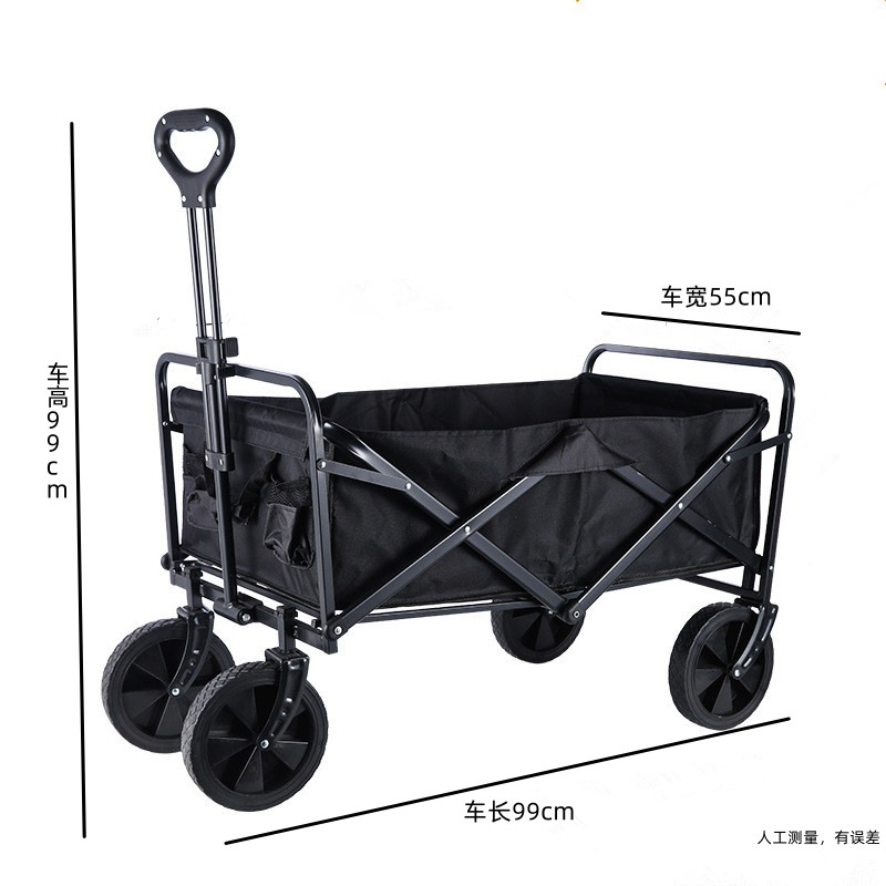 Internet Celebrity Camper Foldable Trolley Outdoor Stall Camping Cart Camp Cart Trailer Picnic Hand Buggy