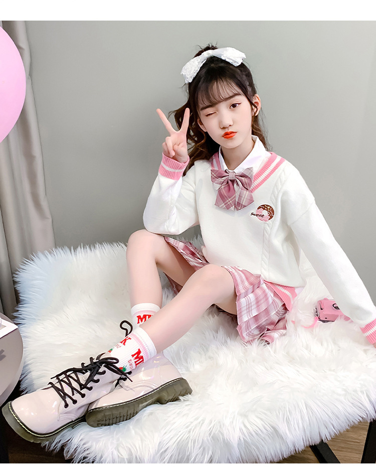 jk制服套装夏春秋女童连衣裙子儿童正版学院风10小学生兔吉舍12岁