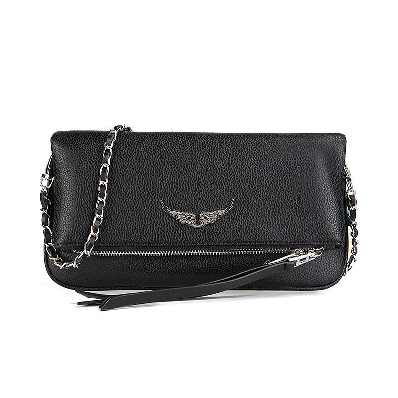 Black Wings Shoulder Bag ZV Wings Chain Women's Crossbody Genuine Leather Bag Foreign Trade Cross-Border