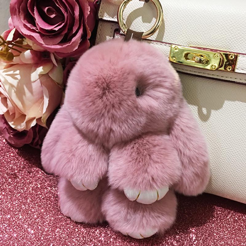 装死小兔子毛绒玩具垂耳兔公仔汽车钥匙扣兔玩偶长毛兔书包包挂件