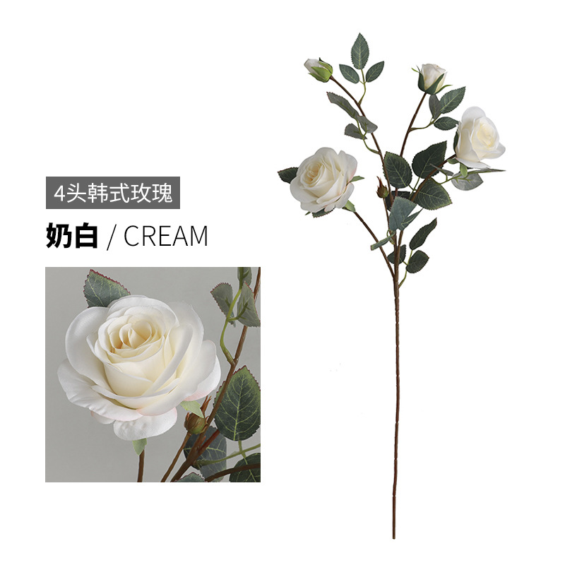 New Chinese Style Home Decoration Fake Rose Flower Bouquet Wedding Road Lead Arrangement 4 Korean Roses