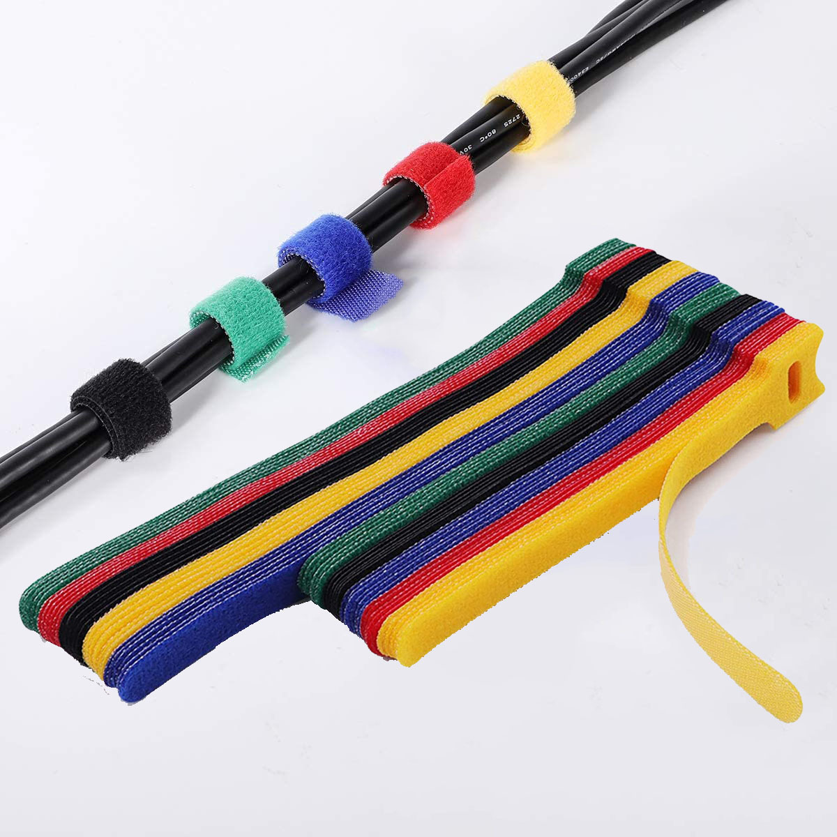 现货背靠背魔术贴扎带粘扣带双面尼龙理线束线带勾毛一体植物绑带