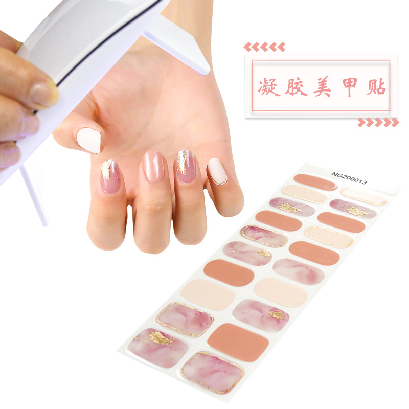 factory supply gel nail stickers simple light baking uv polish wearing nail bronzing nail stickers wholesale affordable luxury style