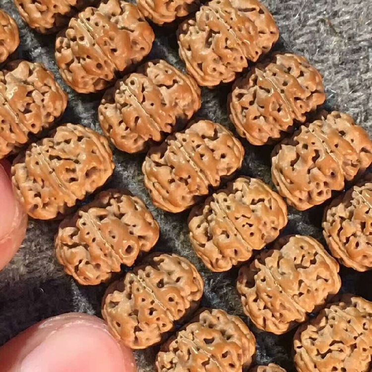 小金刚菩提子108颗一代梅花桩双龙纹树神5瓣姜黄皮原籽男女士手串