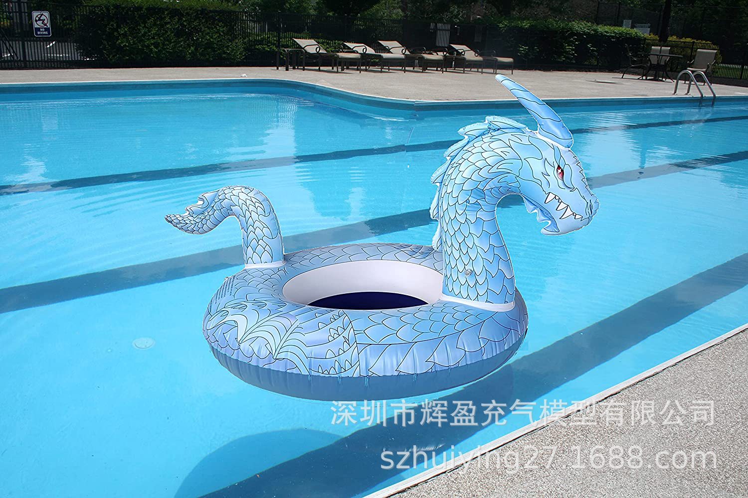 厂家pvc巨型充气龙浮排冰龙筏海滩游泳池派对休息室泳池漂浮物