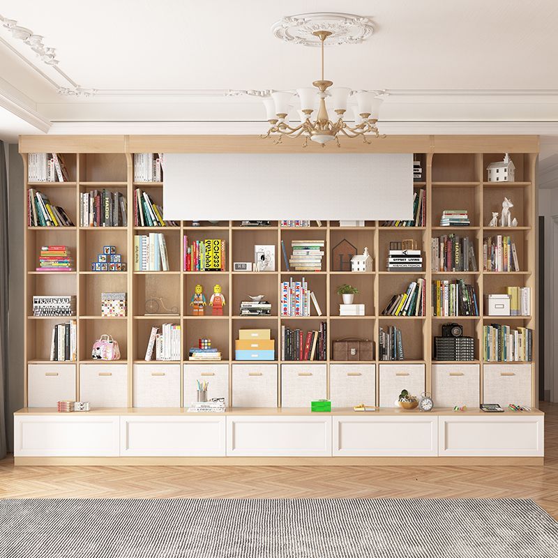 书柜整墙客厅图书馆书架一面墙家用满墙书柜置物架格子柜落地