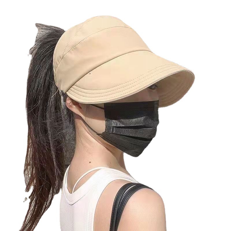 Spring and Summer Uv Protection Visor Peaked Cap Internet Celebrity Same Style Face Cover Hanging Mask Sun Protection Hat Fashion Sun Hat