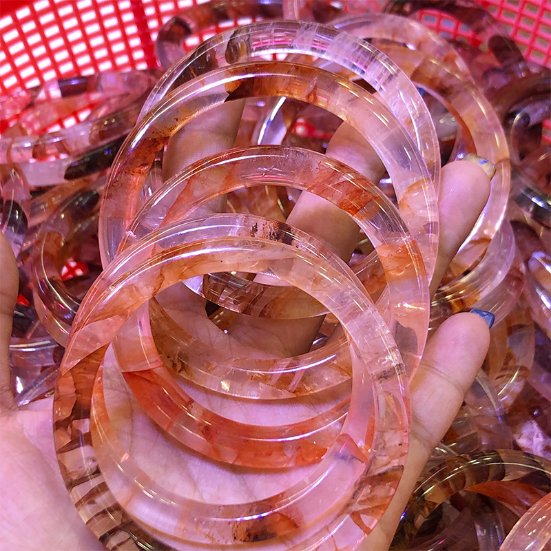 厂家批发红胶花手镯 民族风异象水晶手镯 亚马逊跨境三世三世手镯