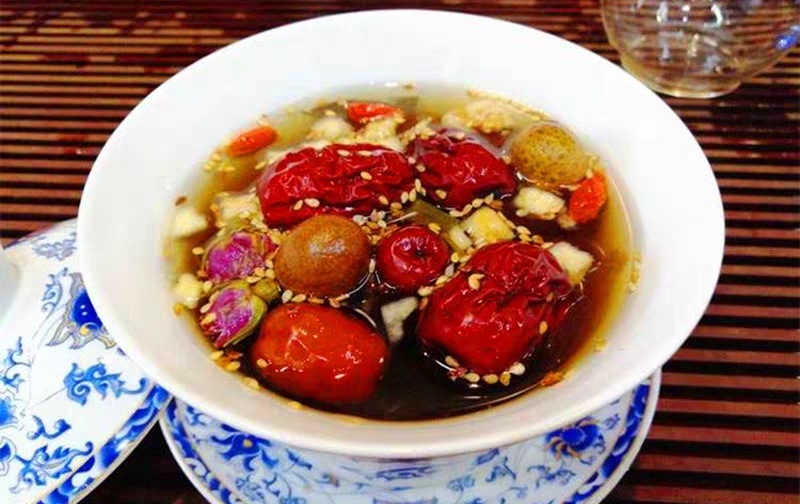 回茗堂玫瑰酱八宝茶宁夏特产银川三炮台盖碗茶男700g10袋气血女