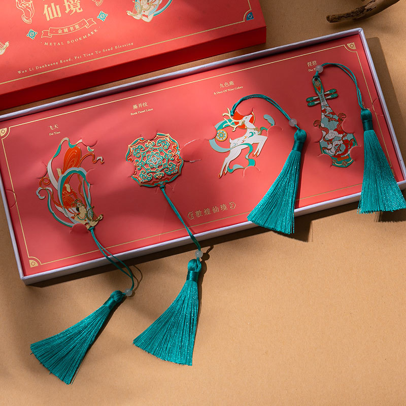 dunhuang bookmark national fashion cultural creative gift metal bookmark gift box student business gift teacher‘s day gift for teachers