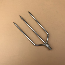 不锈钢7齿圆尖排叉鱼叉头 8mm螺口v形渔插有倒刺垂钓平叉不带杆子