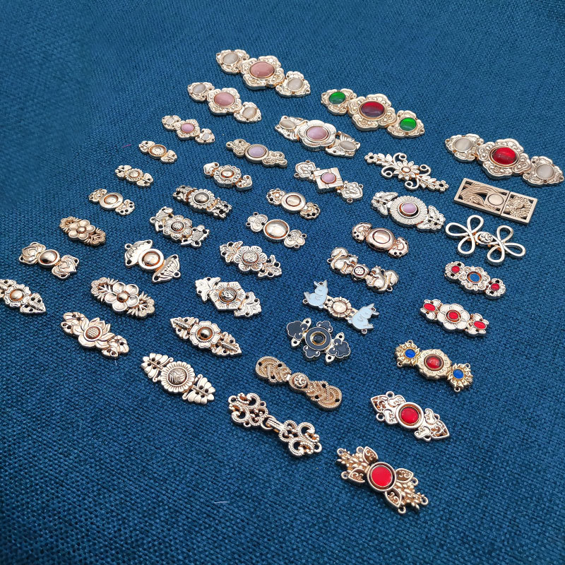 汉服子母扣现货厂家批发古装明制披风金属对扣盘扣对襟旗袍扣子