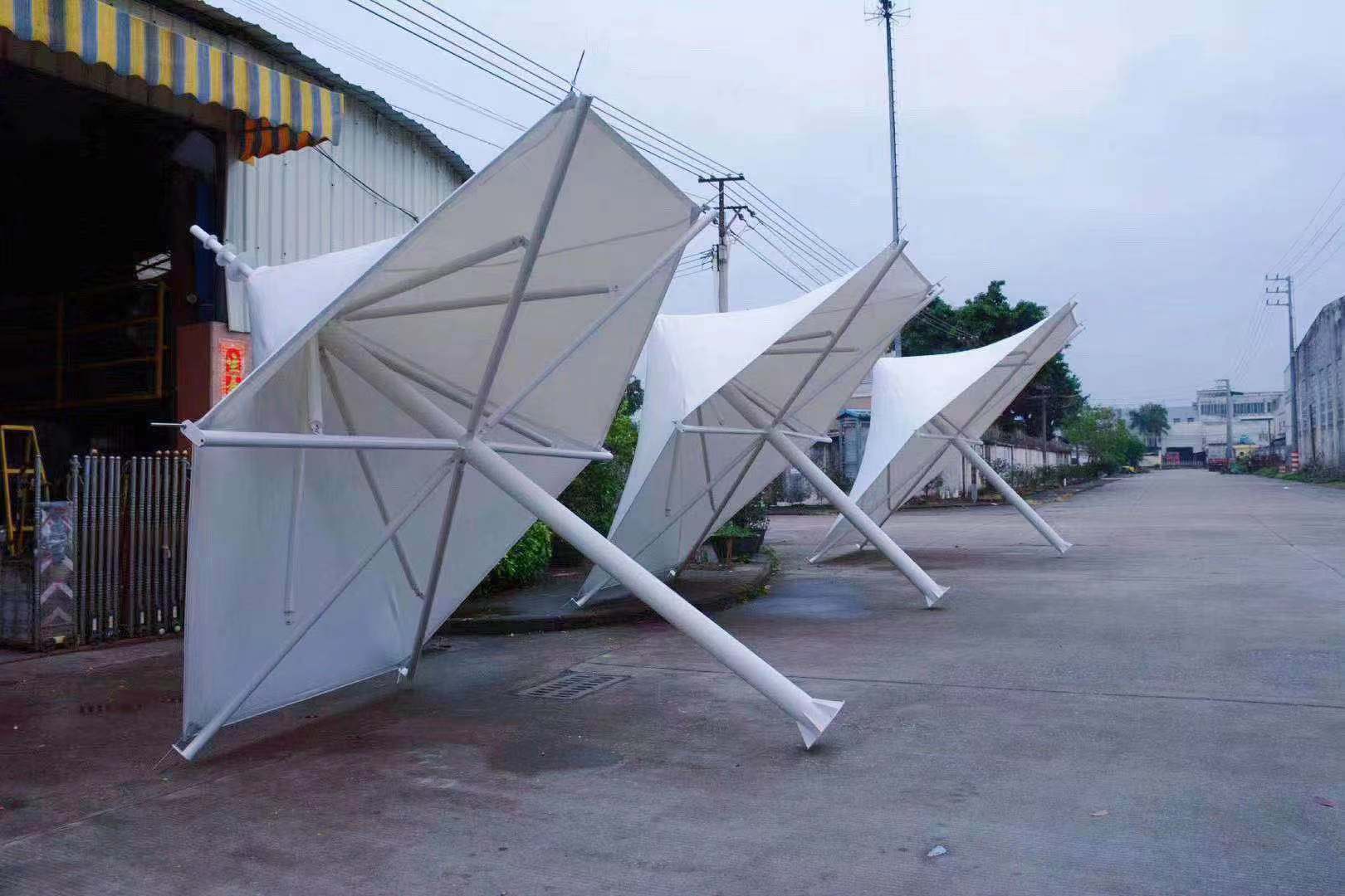 户外膜结构篷 拉膜异形吊伞 沙滩公园景观广场停车棚拉膜伞定篷