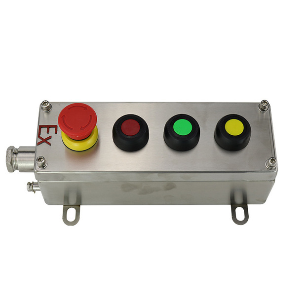 四位防爆按钮盒不锈钢启停防爆开关盒 防爆操作柱操作控制接线盒