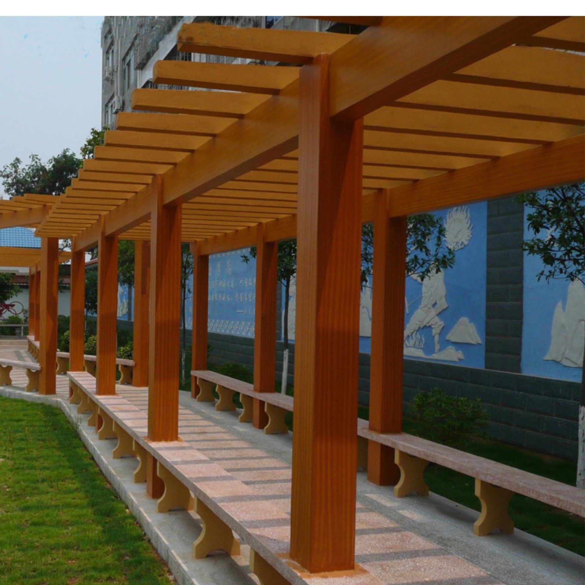 木层数23使用形式落地式风格古典/仿古特性可组合颜色原木色规格廊架