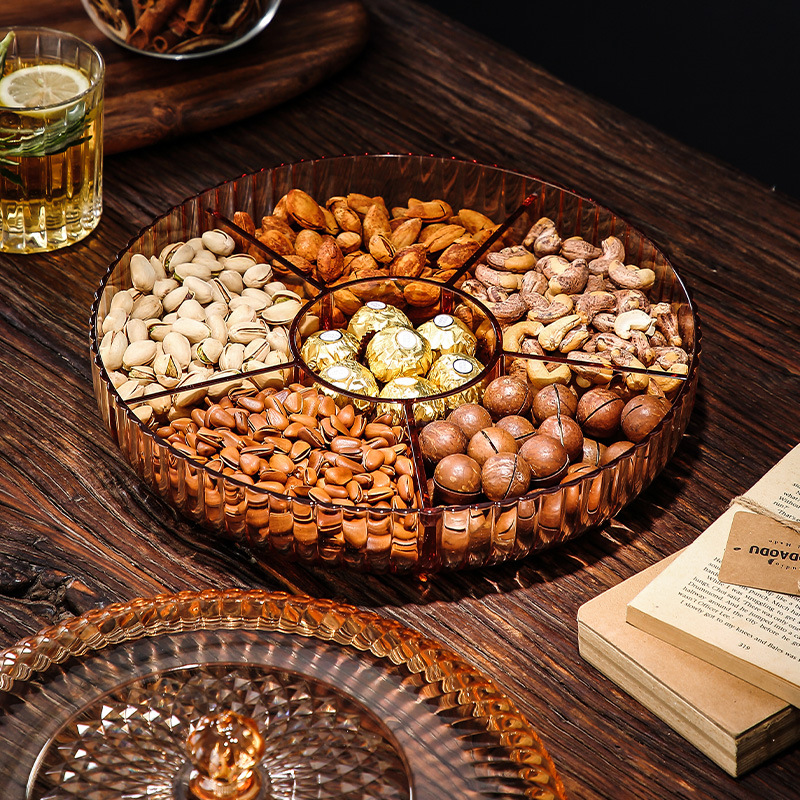 Light Luxury Fruit Plate Household Living Room Coffee Table Candy Box High-End Snack Dish Display Dried Fruit Tray Melon Seeds Storage Box