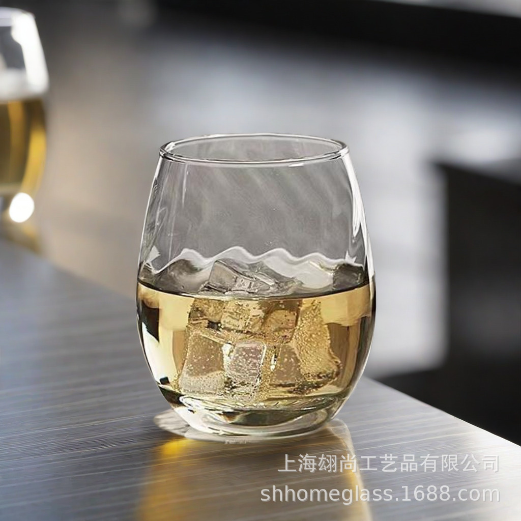 维恩云纹玻璃杯烈酒杯330ml利比杯加冰品饮杯创意设计适用餐厅-阿里巴