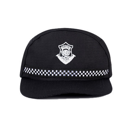 保安帽子春秋男款新式保安作训棉帽女物业酒店门卫黑色鸭舌帽