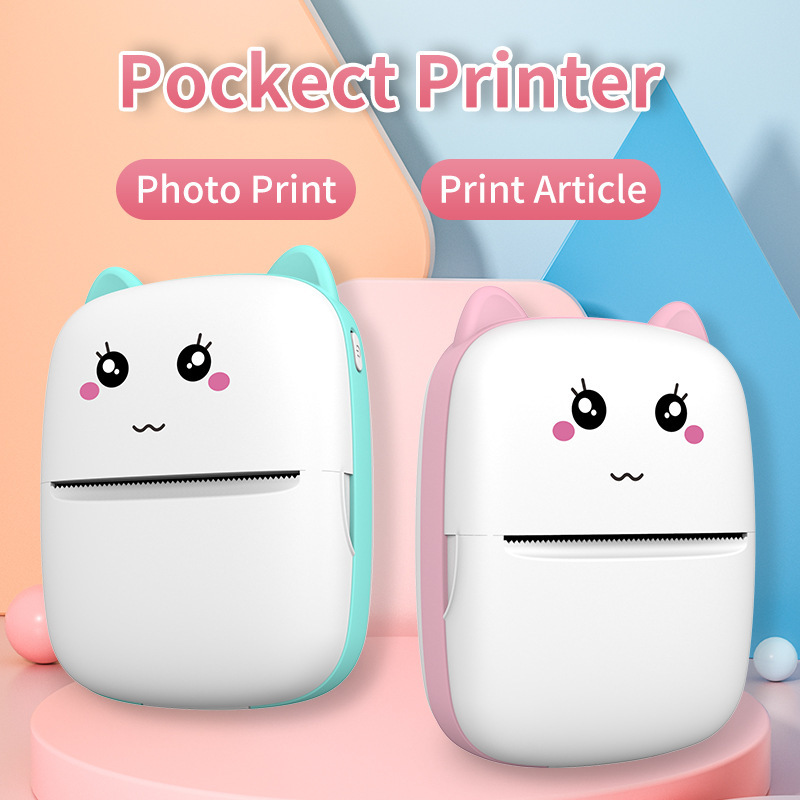 2023 cross-border mini thermal printer bluetooth mobile phone photo printer pocket student wrong question printer