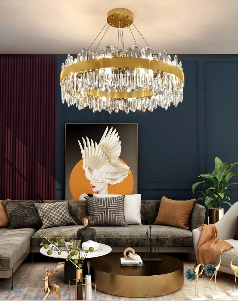 后现代轻奢水晶吊灯客厅灯具大气简约创意样板间卧室餐饭厅大厅灯