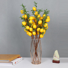 5头柠檬枝新款中式家居客厅新年装饰盆景假花摄影道具仿真柠檬