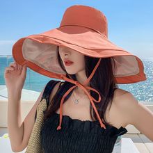遮阳帽女夏超大沿防紫外线可折叠出游双面双色防晒海边度假沙滩帽