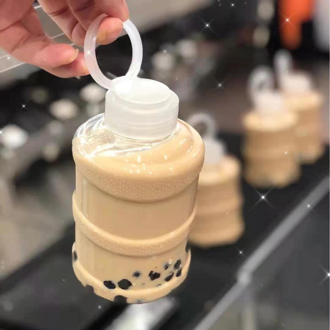 手提奶茶桶一次性迷你水桶奶茶杯500ml果汁饮料瓶