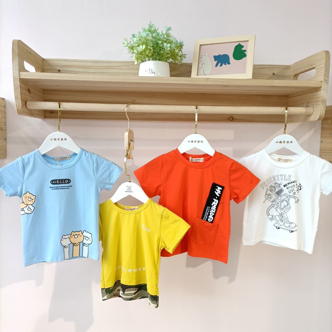 现货厂家直销品牌童装 小左小右夏款网红男女童韩版t恤直播货源