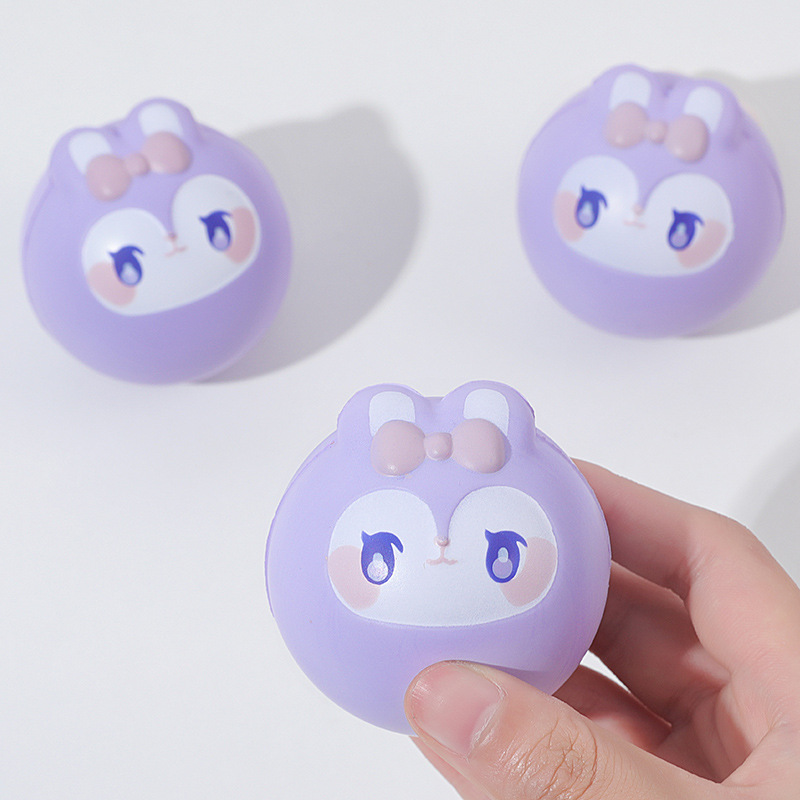 卡通兔子迷你弹力球pu静音拍拍球儿童室内幼儿园运动训练小篮球