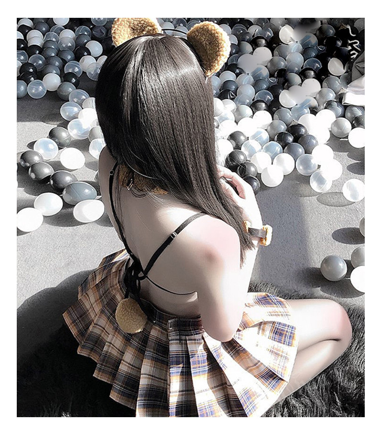 1067学生清纯jk情趣内衣套装兔女郎毛毛蕾丝花边