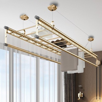 升降多杆晾衣架阳台手摇式晾衣杆室内家用自动折叠晒被手动凉衣架