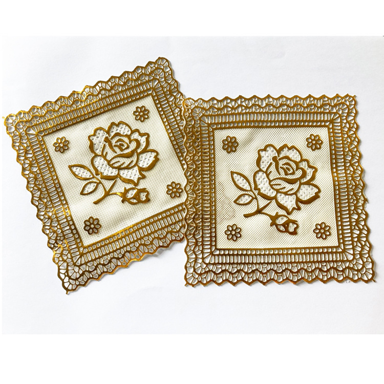 PVC防水隔热茶几餐垫KTV烫金色杯垫托盘碗垫花瓶烟灰缸垫子西餐垫