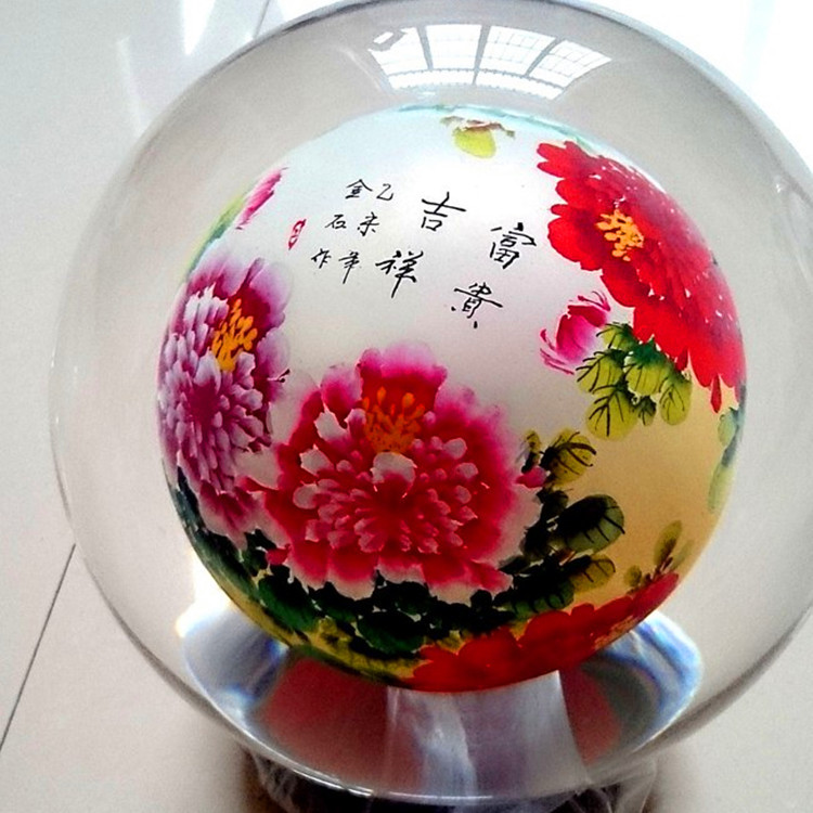 批发内画水晶球礼品 内画工艺品桌面摆件生日礼品水晶内画球
