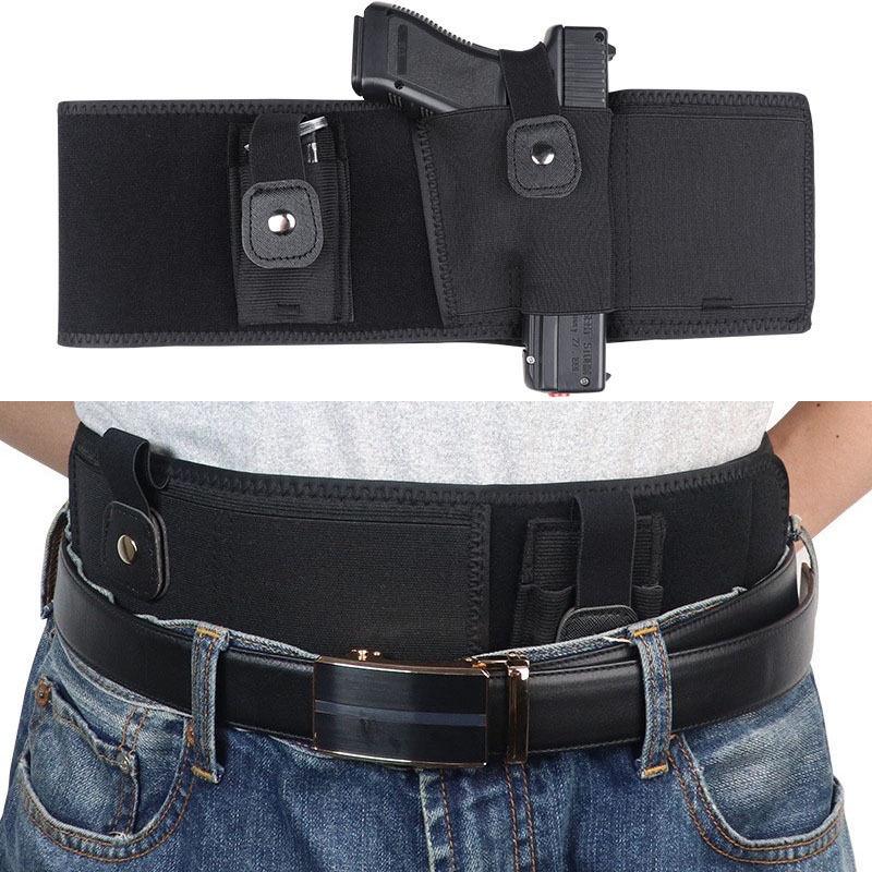 亚马逊枪套腰带户外运动战术隐形手枪枪套腰部弹夹包快拔战术枪套