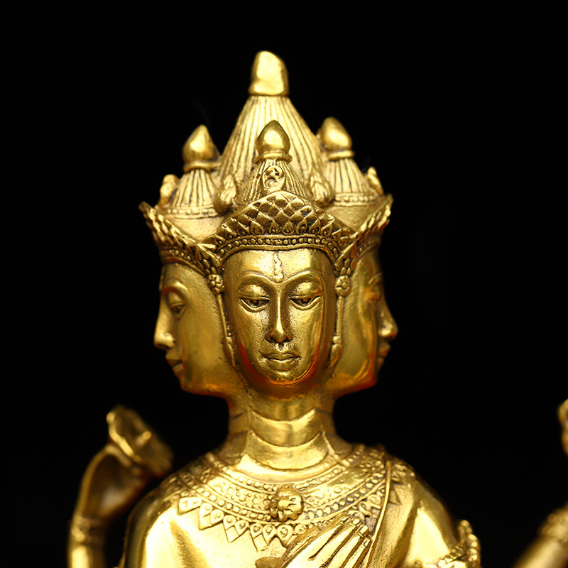 纯铜泰国四面佛 摆件大梵天王四面佛铜像家居装饰工艺品