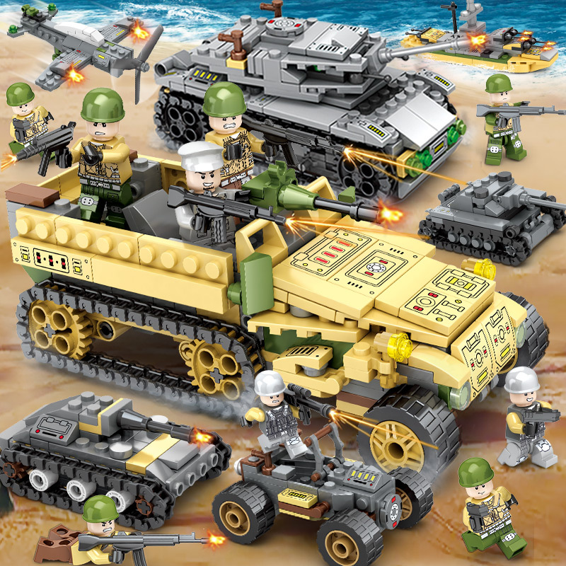 积奇乐42025兼容乐高拼装积木军事坦克跨境一件批发男孩玩具礼品