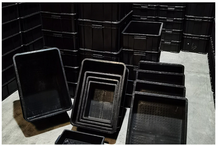 塑胶黑色电子物料箱 塑料胶框防静电周转箱黑色esd电子元件零件盒