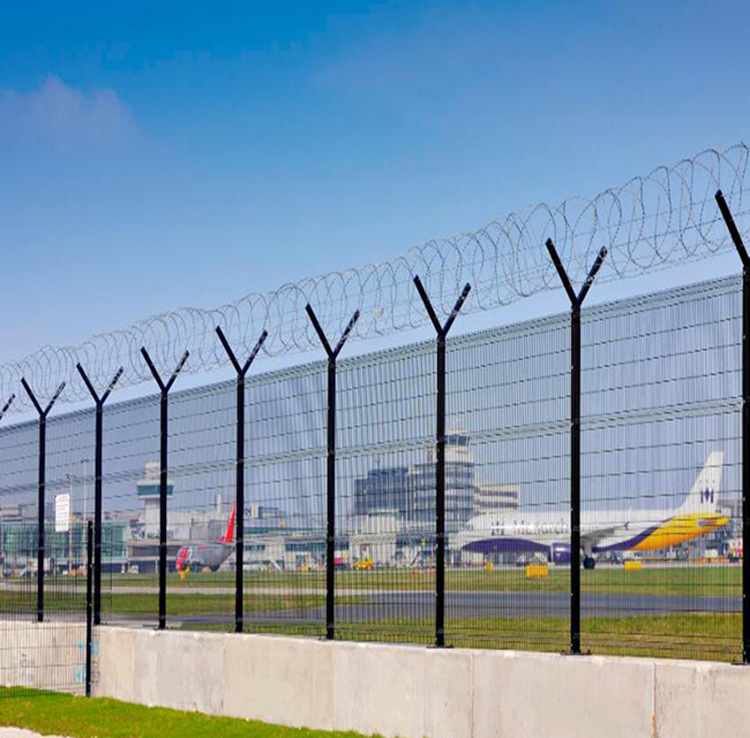 供应 机场钢丝网围栏 防爬栅栏 y字柱隔离网高速公路隔离网￥55.
