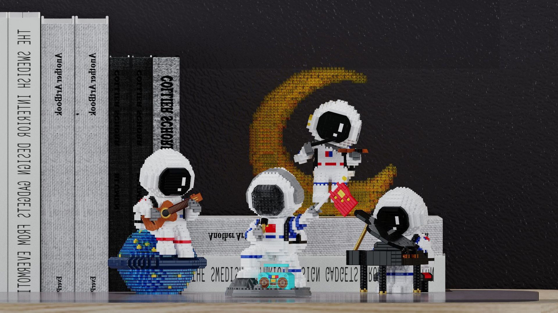 极嘉6041微小颗粒迷你太空人浪漫宇航员拼插积木玩具摆件礼物批发